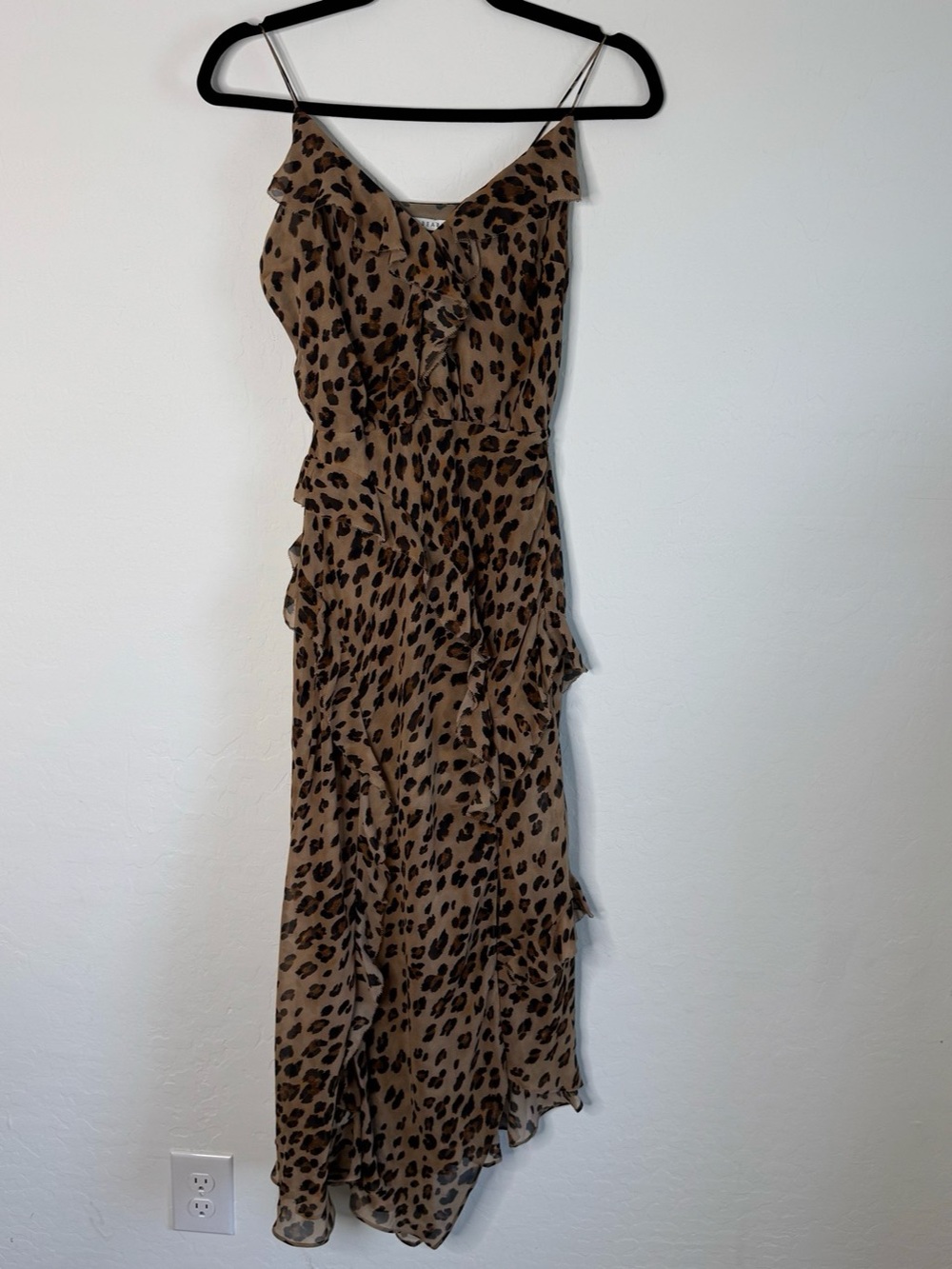 Veronica Beard Pipes & Shawl Leopard Print Silk Maxi Dress Size 00
